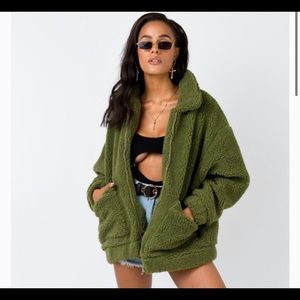 I.AM.GIA Green Teddy Jacket